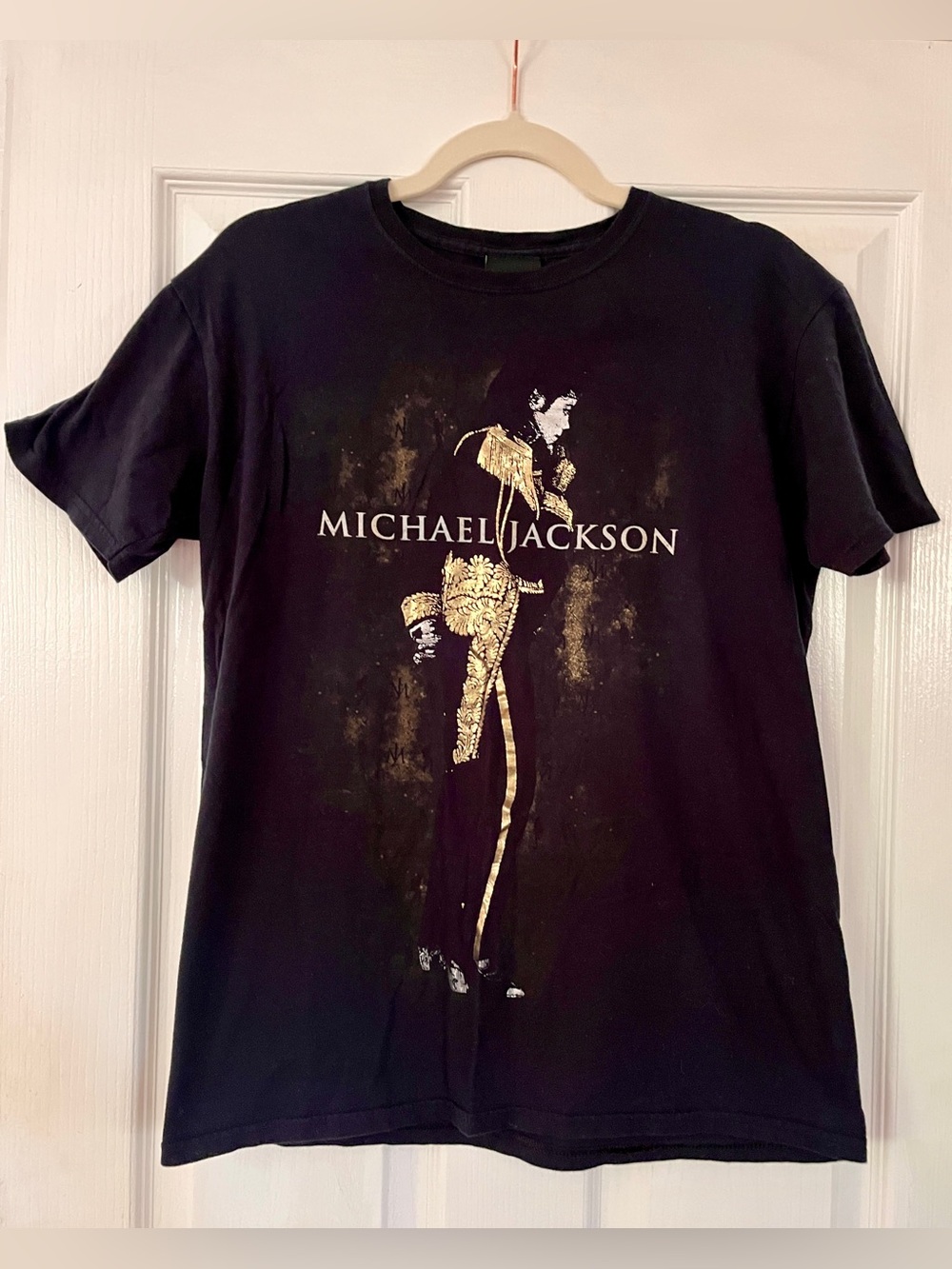 Michael Jackson Black Short-Sleeve Tee with Gold Graphic